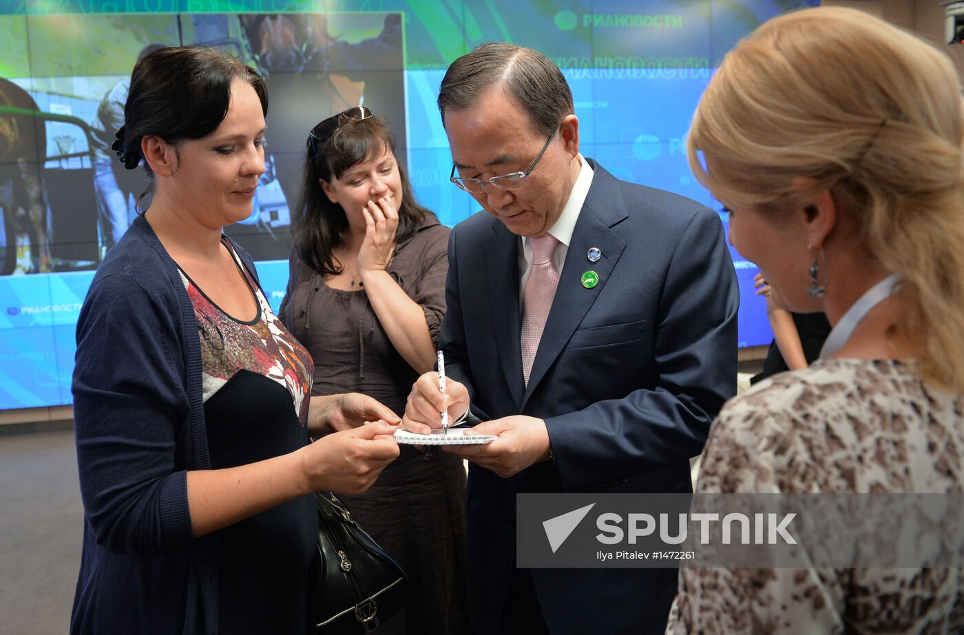 UN Secretary-General Ban Ki-moon visits RIA Novosti