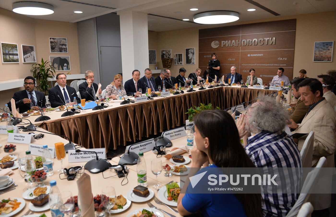 UN Secretary-General Ban Ki-moon visits RIA Novosti