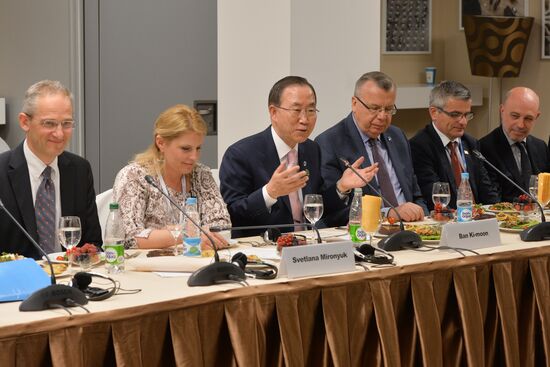 UN Secretary-General Ban Ki-moon visits RIA Novosti