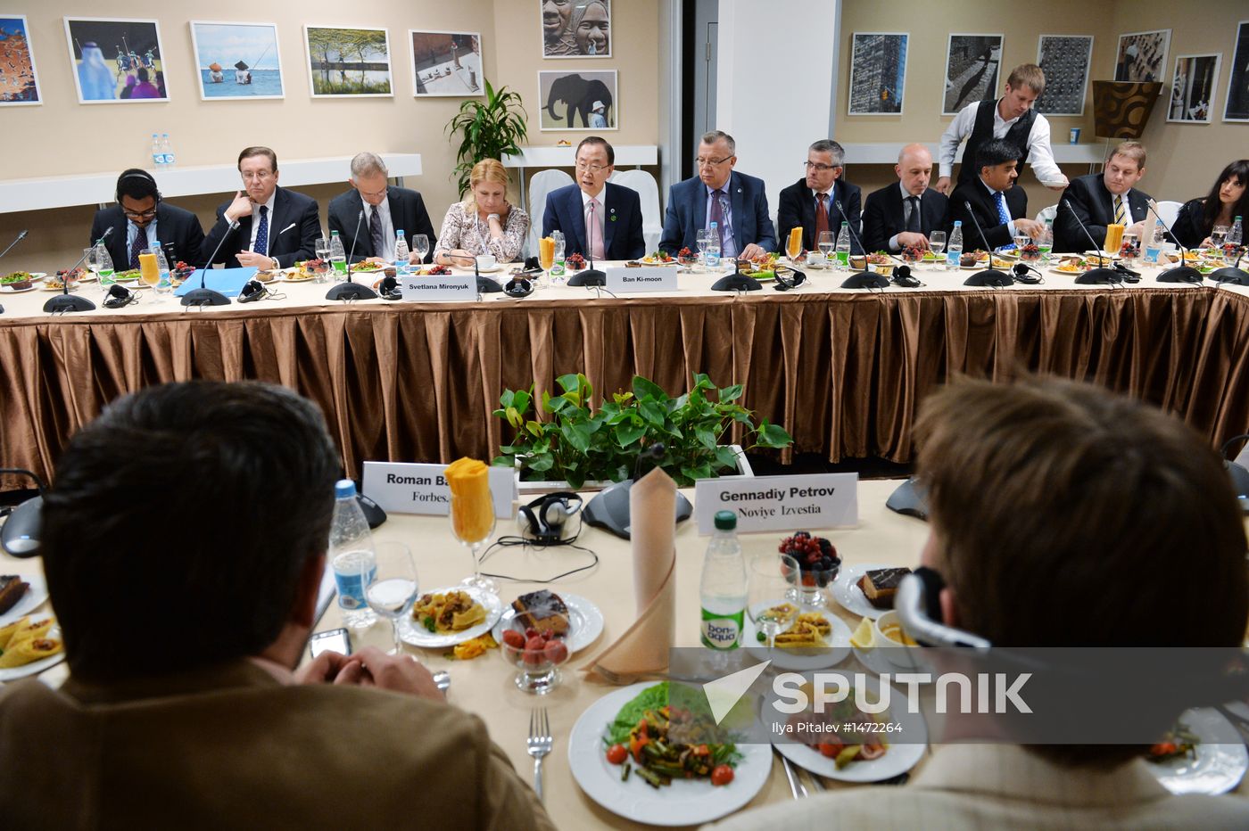UN Secretary-General Ban Ki-moon visits RIA Novosti