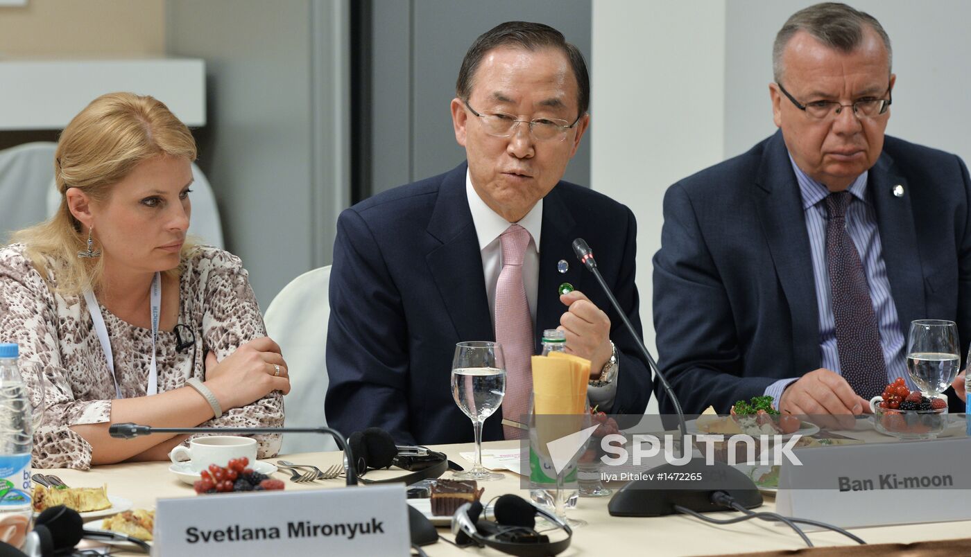 UN Secretary-General Ban Ki-moon visits RIA Novosti