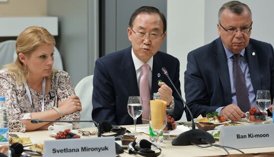 UN Secretary-General Ban Ki-moon visits RIA Novosti