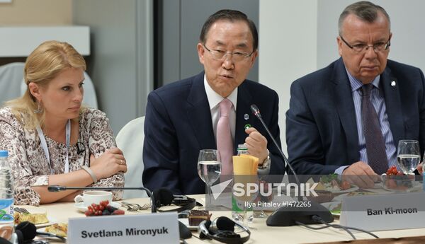 UN Secretary-General Ban Ki-moon visits RIA Novosti