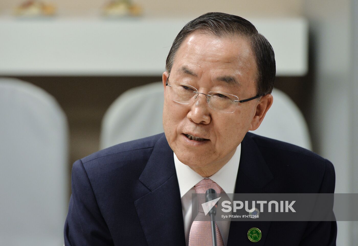 UN Secretary-General Ban Ki-moon visits RIA Novosti
