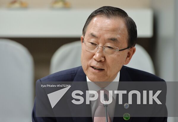 UN Secretary-General Ban Ki-moon visits RIA Novosti