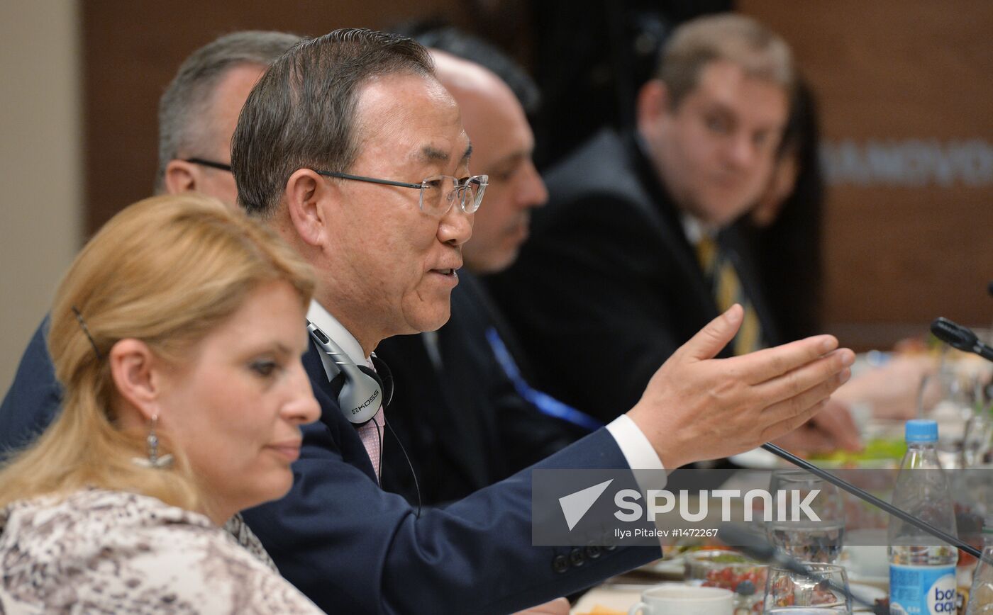 UN Secretary-General Ban Ki-moon visits RIA Novosti