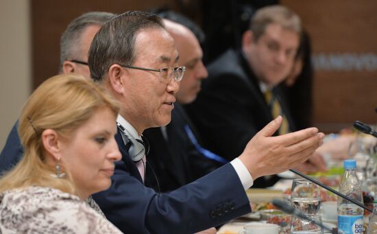 UN Secretary-General Ban Ki-moon visits RIA Novosti