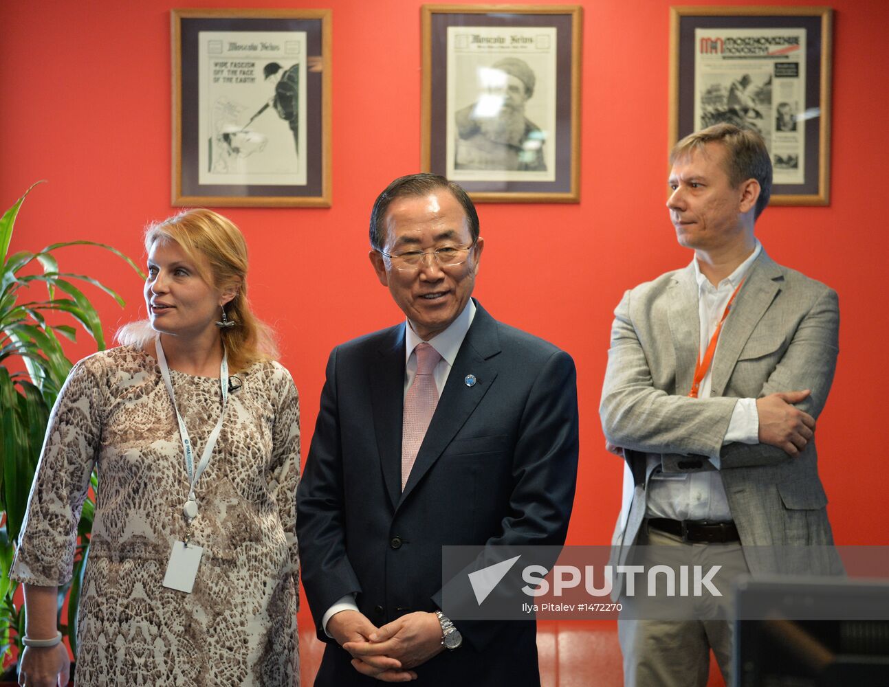 UN Secretary-General Ban Ki-moon visits RIA Novosti