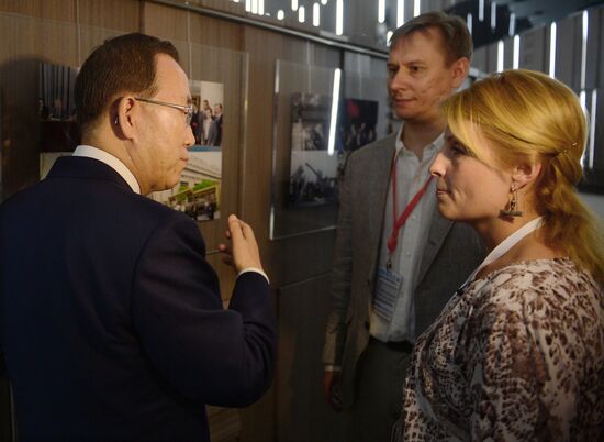 UN Secretary-General Ban Ki-moon visits RIA Novosti