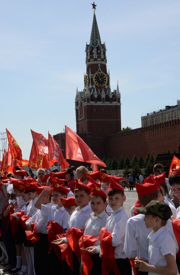 Young Pioneer induction ceremony on Red Square