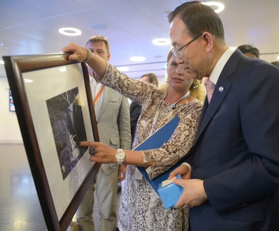 UN Secretary-General Ban Ki-moon visits RIA Novosti