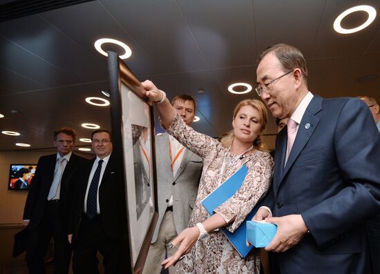 UN Secretary-General Ban Ki-moon visits RIA Novosti