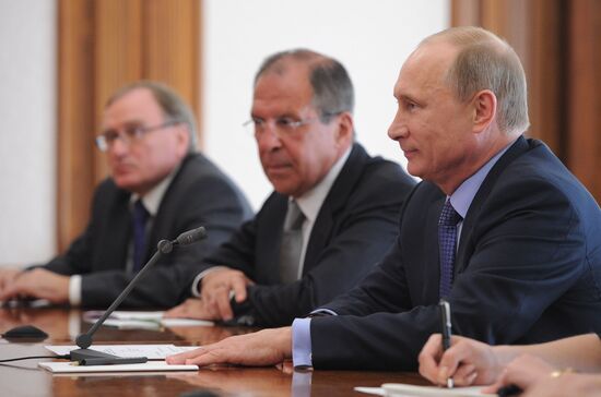 Vladimir Putin meets with Thorbjorn Jagland