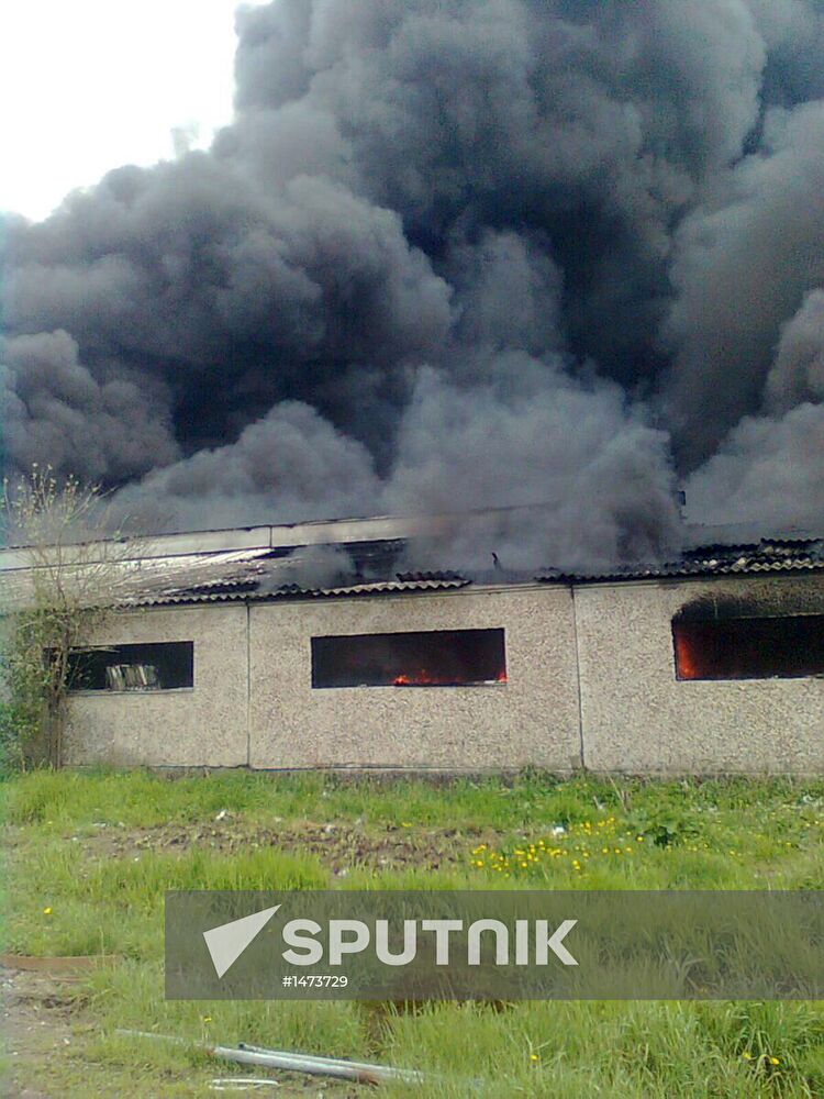 Fire in automotive products warehouse in Moscow region
