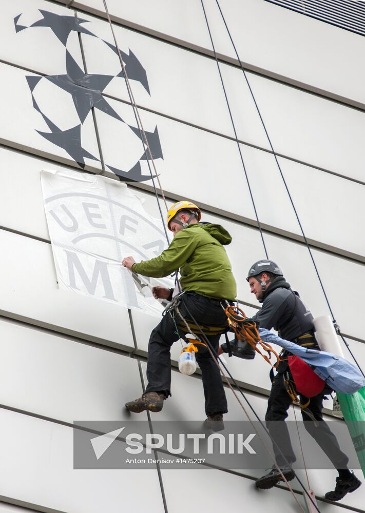 Preparations for UEFA Champions League final match