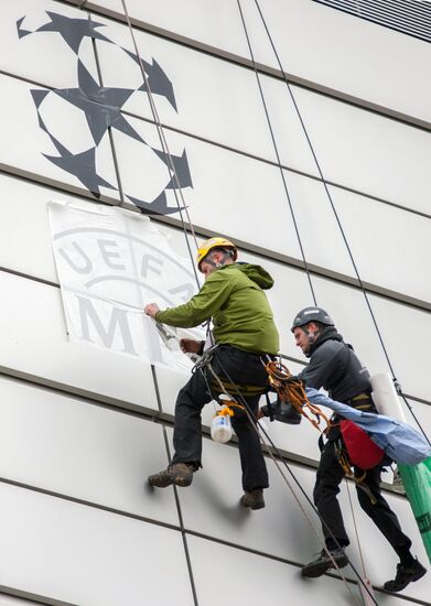 Preparations for UEFA Champions League final match