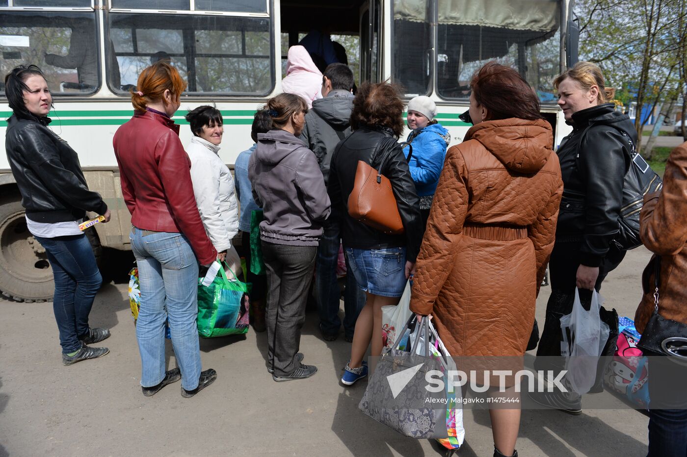 Riding commuter bus in Omsk Region