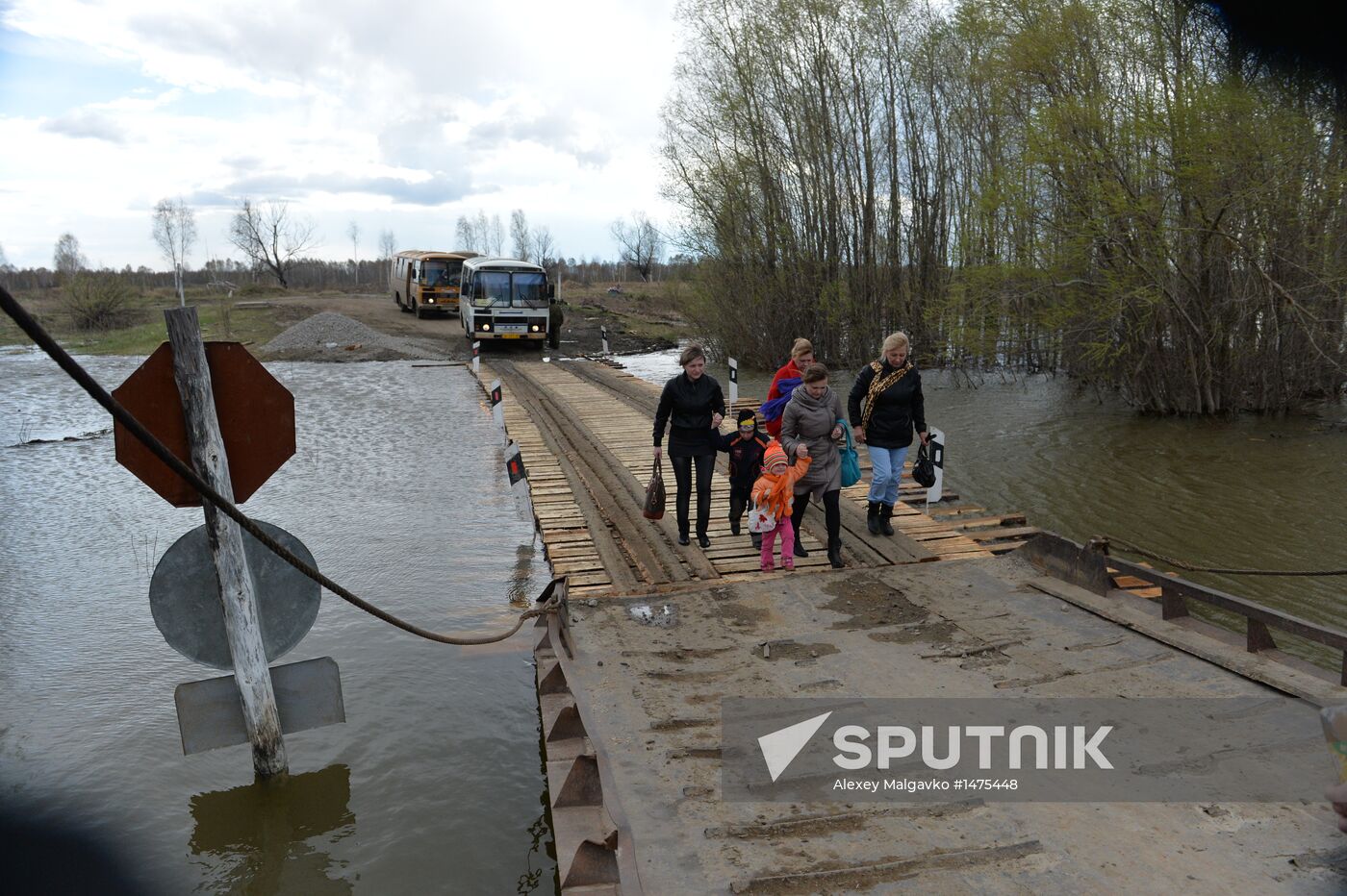 Riding commuter bus in Omsk Region