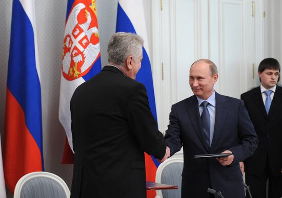 Vladimir Putin meets with Tomislav Nikolic