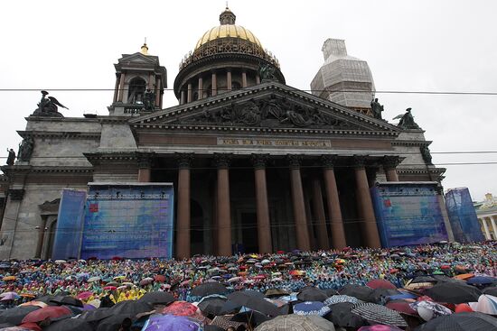 Choir performs at St. Isaac's Cathedral in St. Petersburg