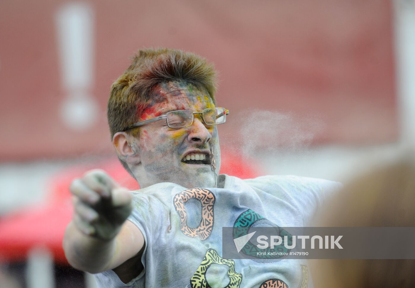 Holi festival of colors in Moscow