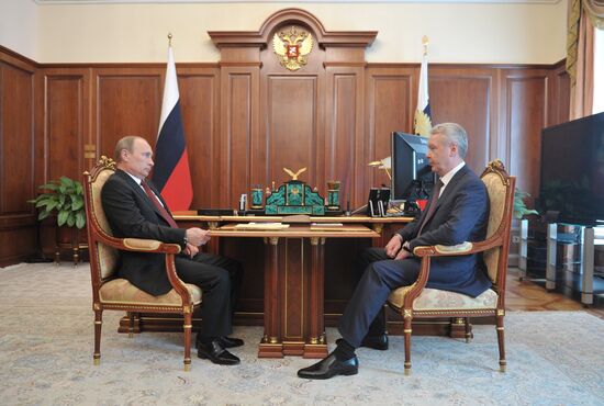 Vladimir Putin meets with Sergei Sobyanin