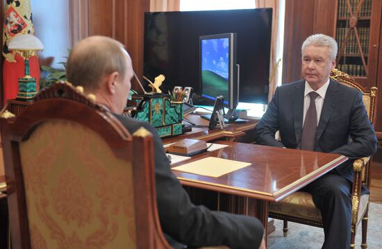 Vladimir Putin meets with Sergei Sobyanin