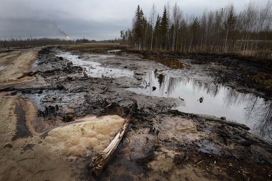 Oil spills at Mamontovskoye oil field in Khanty-Mansi Okrug