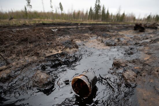 Oil spills at Mamontovskoye oil field in Khanty-Mansi Okrug