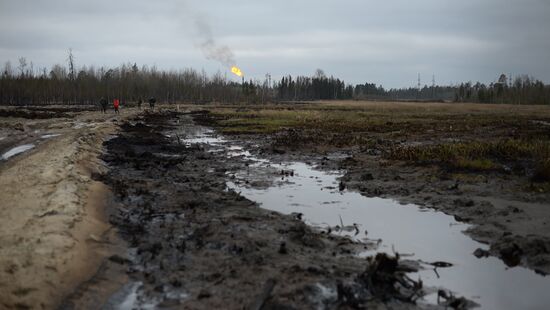 Oil spills at Mamontovskoye oil field in Khanty-Mansi Okrug