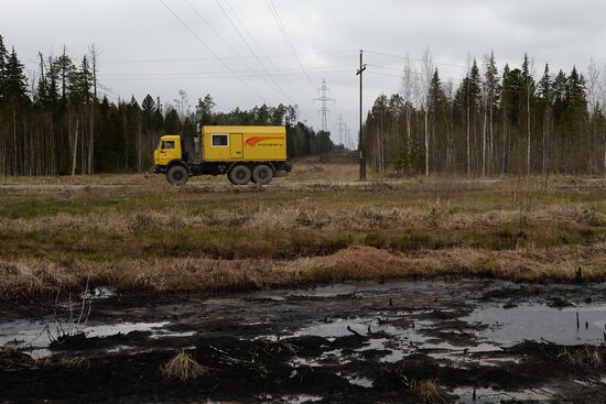 Oil spills at Mamontovskoye oil field in Khanty-Mansi Okrug