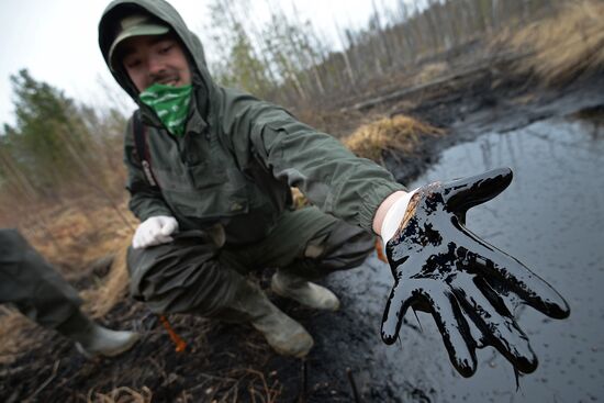 Oil spills at Mamontovskoye oil field in Khanty-Mansi Okrug