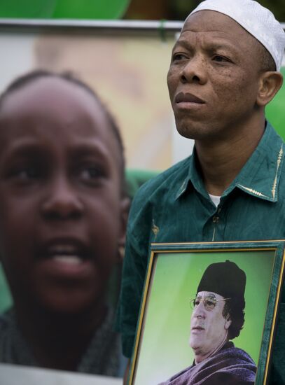 Muammar Gaddafi birthday rally in Moscow