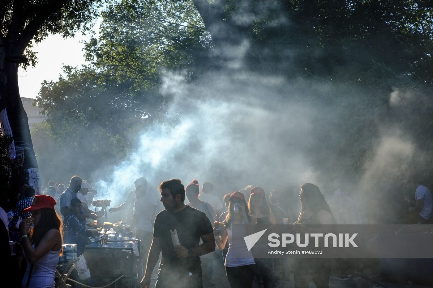 Protesters in Istanbul's Taksim Square