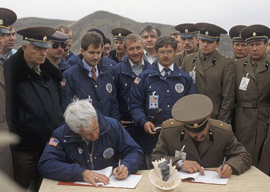 Kazakhstan military base officers United States Soviet Union mis