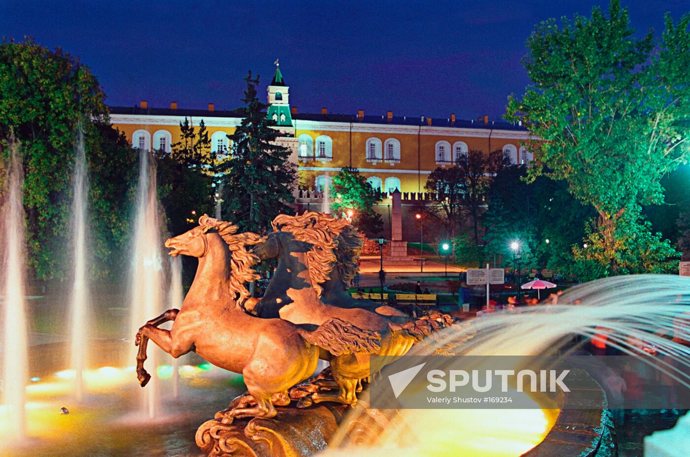 Manezhnaya Square fountains Moscow 