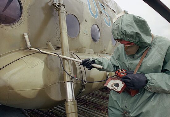 Chernobyl NPP dosimetrist helicopter control