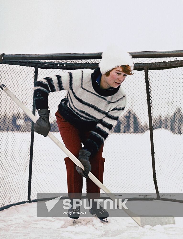 Cosmonaut Valentina Tereshkova ice hockey match