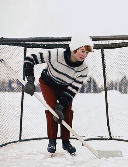 Cosmonaut Valentina Tereshkova ice hockey match