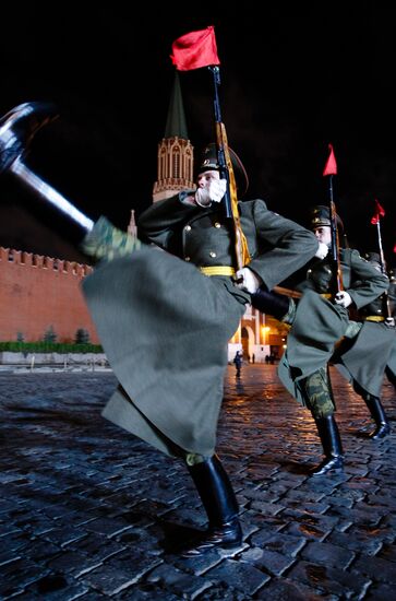 Rehearsal of a military parade on Red Square on November 7 