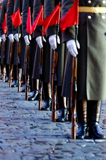Rehearsal of a military parade on Red Square on November 7