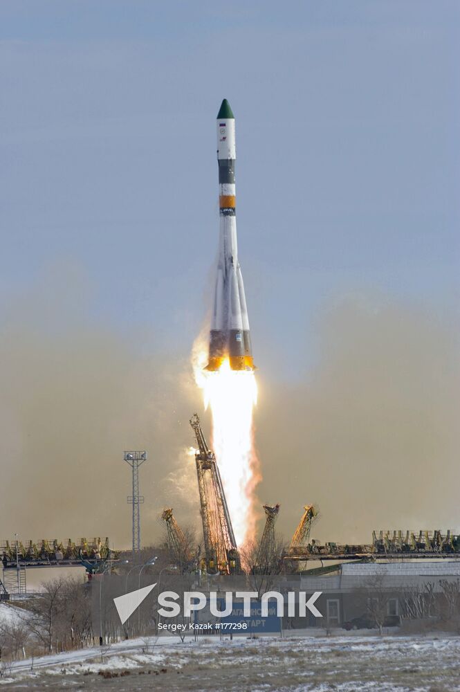 Preparing for the launch of a Soyuz-U rocket 