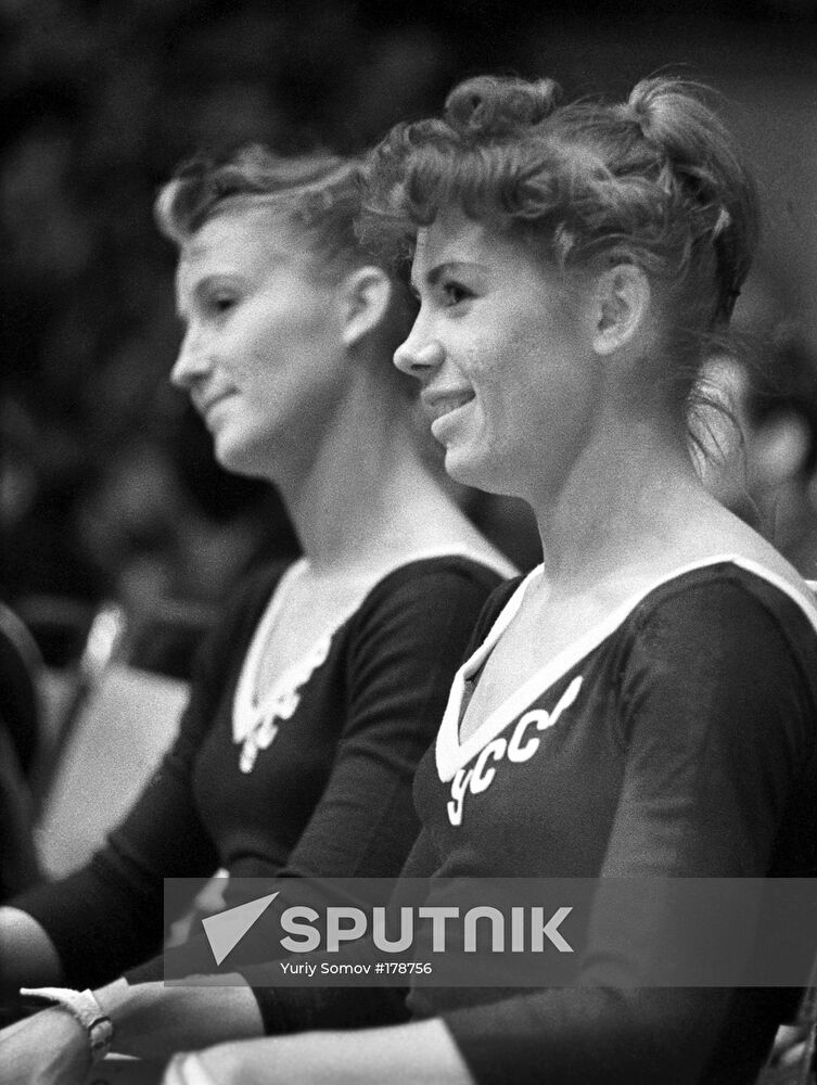 Latynina, Astakhova, Soviet athletes, gymnastics
