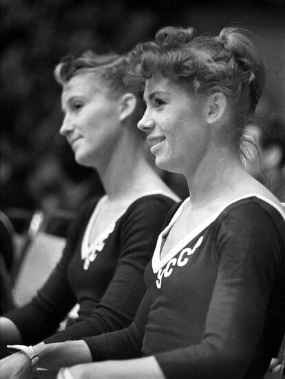 Latynina, Astakhova, Soviet athletes, gymnastics