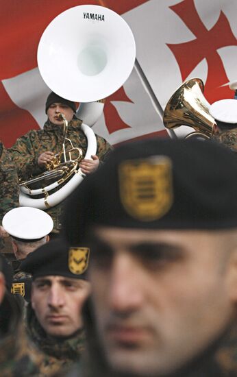 Military parade rehearsal