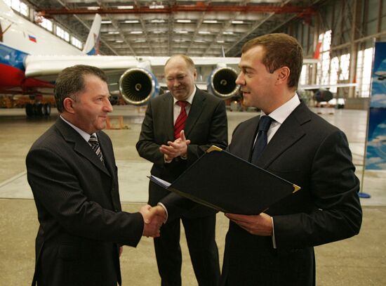 Mikhail Shushpanov, Dmitry Medvedev and Alexei Fyodorov