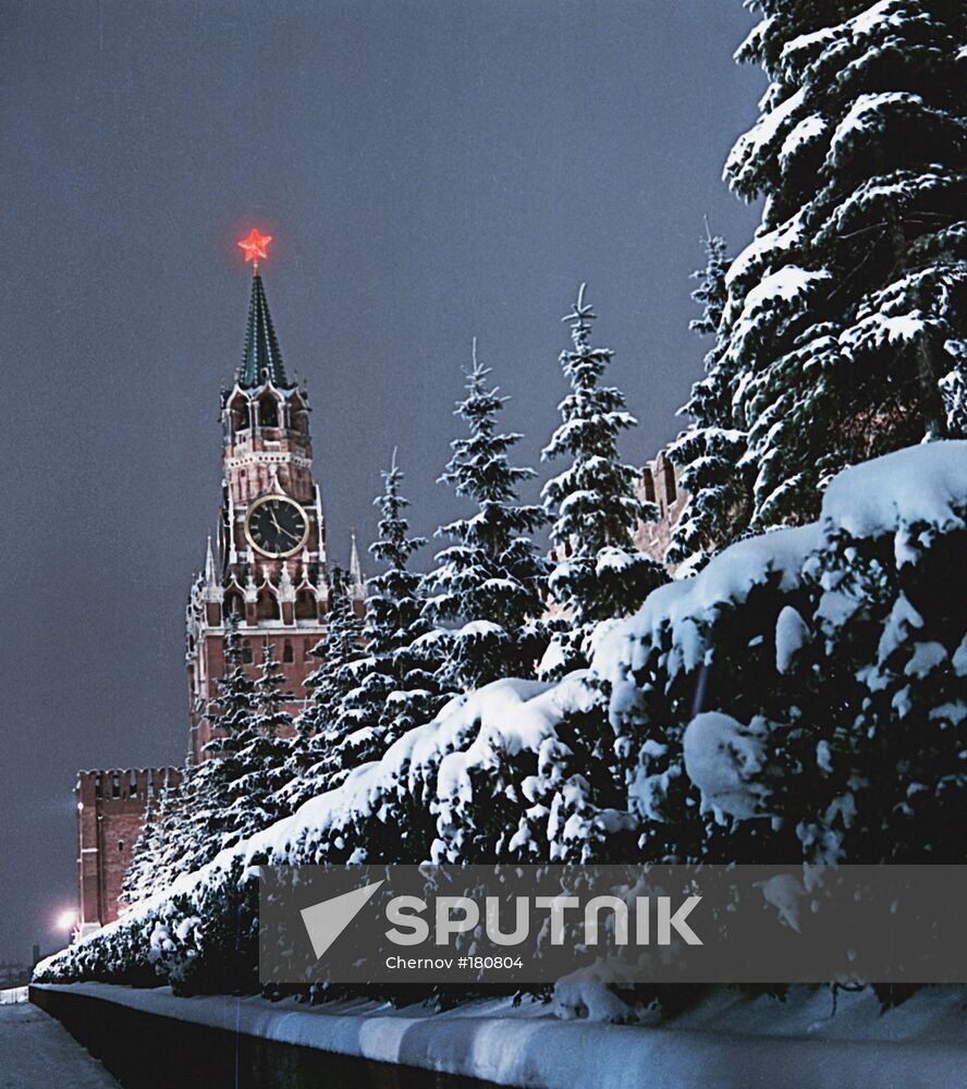 Moscow Savior Tower winter