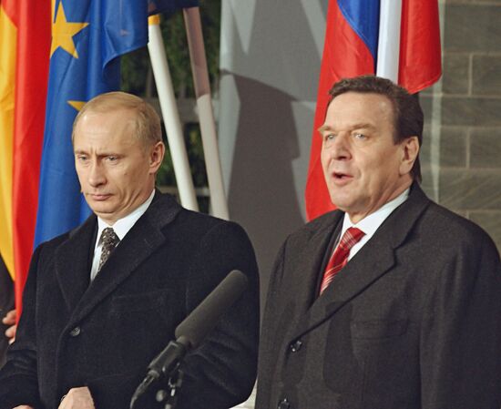 Putin, Schroeder, meeting, Germany Russian-German relations