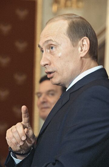 Putin Schroeder talks news conference Moscow