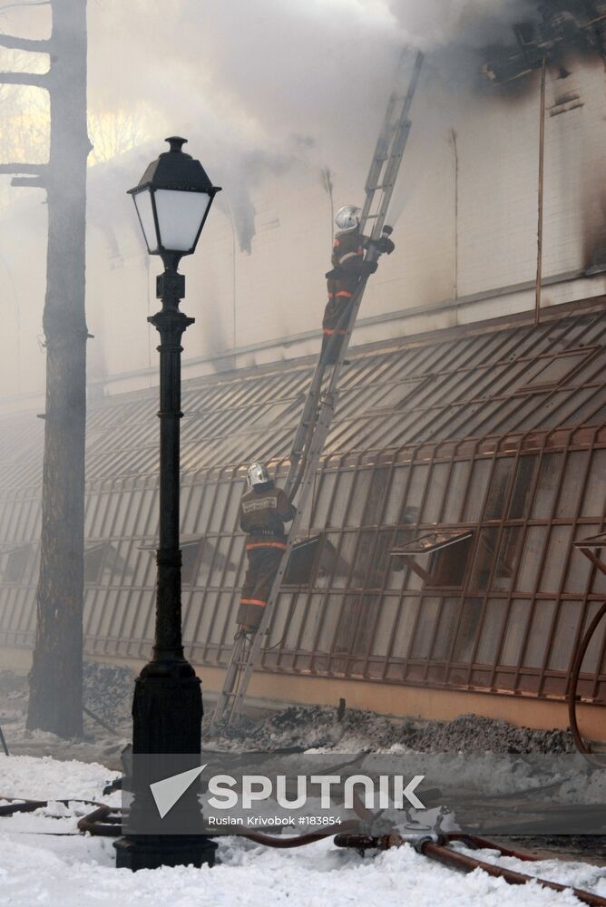Museum greenhouse fire Moscow